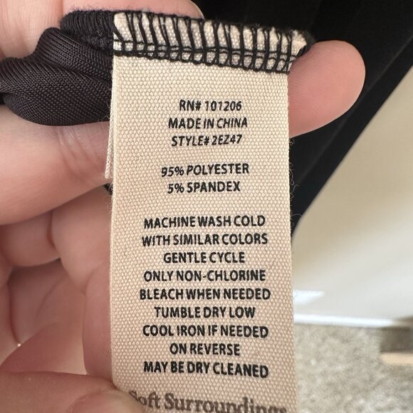 Soft Surroundings Long Sleeve Black Velvet Maxi Dress Women L Pockets Santiago - Picture 7 of 8